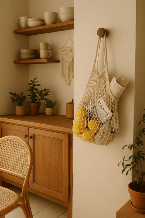 Aberto Design Bolsa de red File Medium - Natural Beige